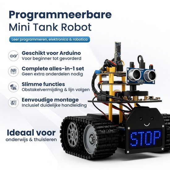 Nince Keyestudio Mini Tank Robot V2 - Arduino robot bouwpakket - KS0428 ...