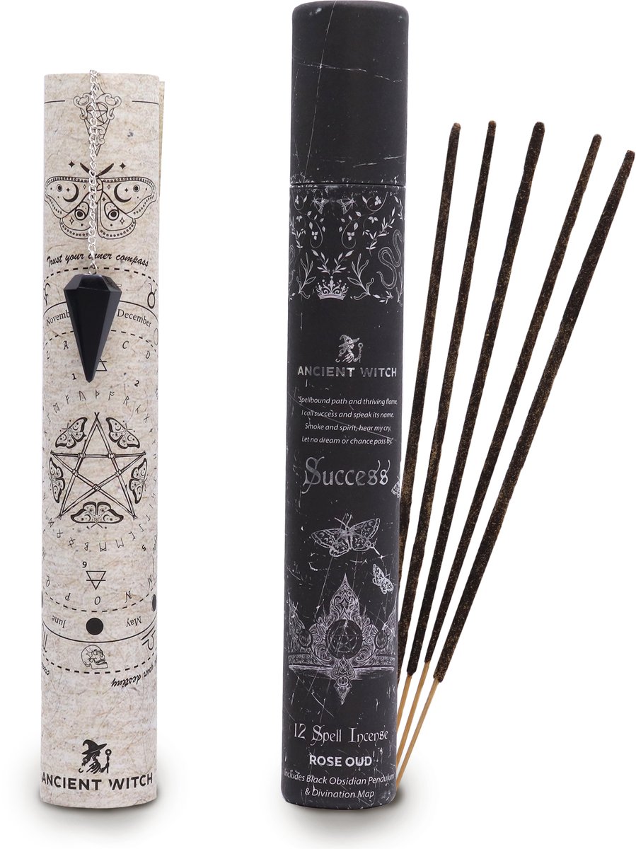 Ancient Witch Spell Incense - Success - Black Obsidian Pendulum
