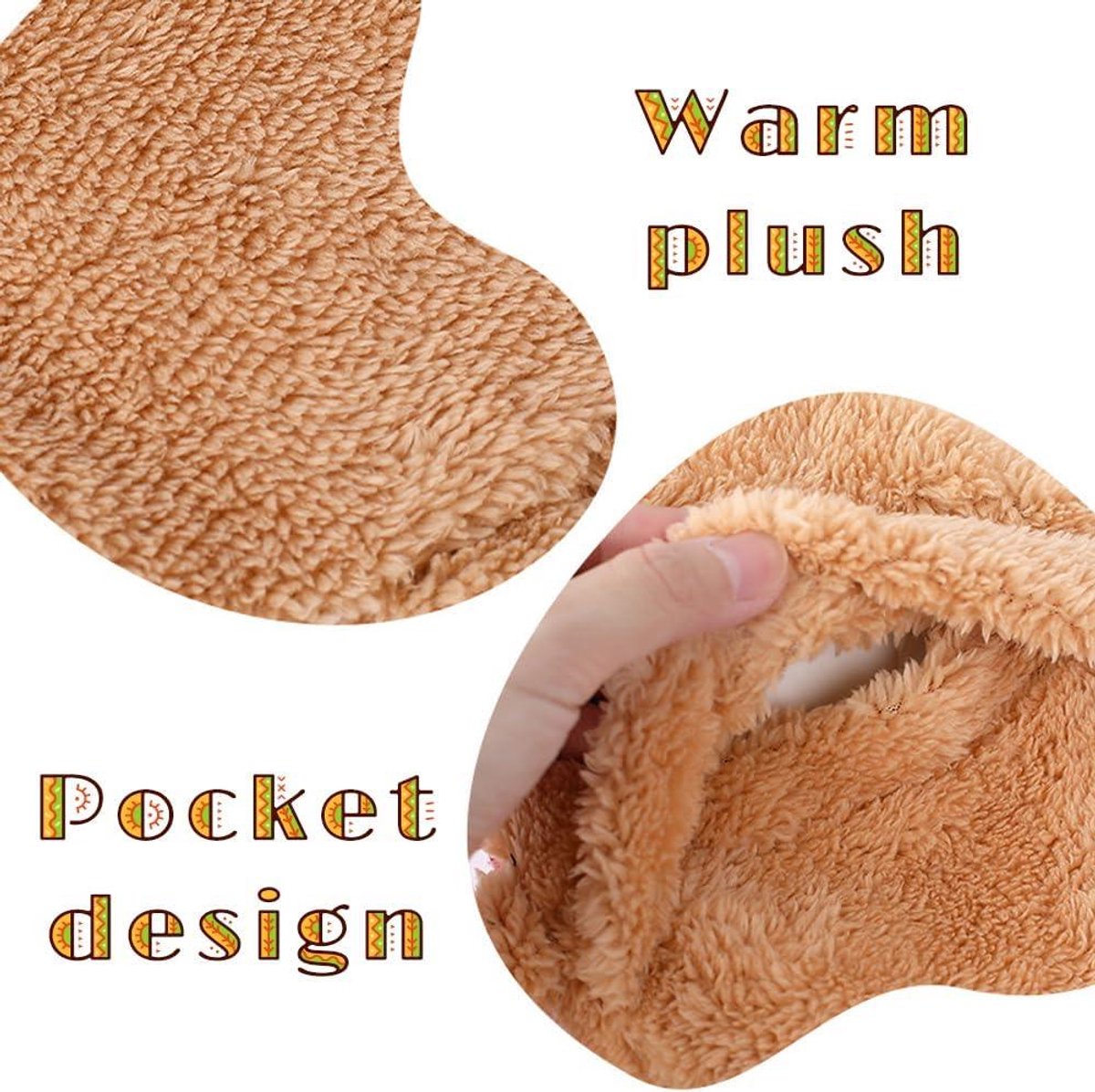 Pluche pluizige warmwaterkruik - 1 liter - Kerstcadeaus - Behaaglijke beer - Warmtekruik dier - Veilig en explosiebestendig – foto 4