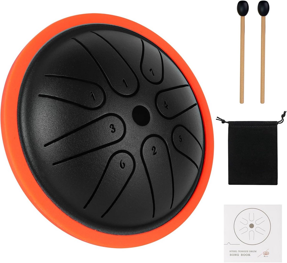 Draagbare Stalen Tongtrommel 10 cm 8 Tonen D-majeur voor Meditatie en Yoga