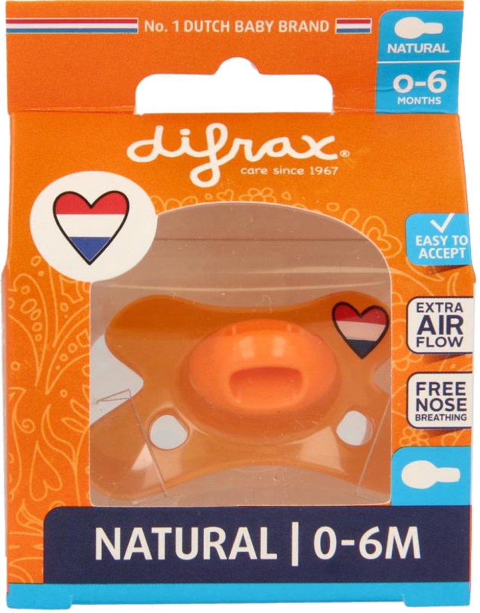 Difrax Fopspeen - Natural - 0/6 maanden - Holland