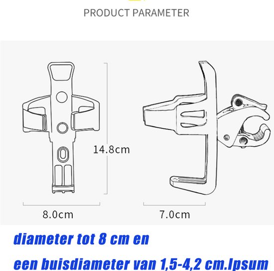 Bidonhouder - Fiets bidonhouder - Bidonhouders voor de fiets - Universele bidonhouders voor de fiets - Bidonhouders voor de fiets zonder boren - Universele bekerhouders voor mountainbikes - rood — afbeelding 2