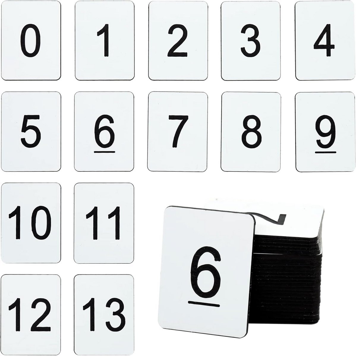 Genummerde Kunststof Tags Rechthoekig (0-100) – Wit ID Label