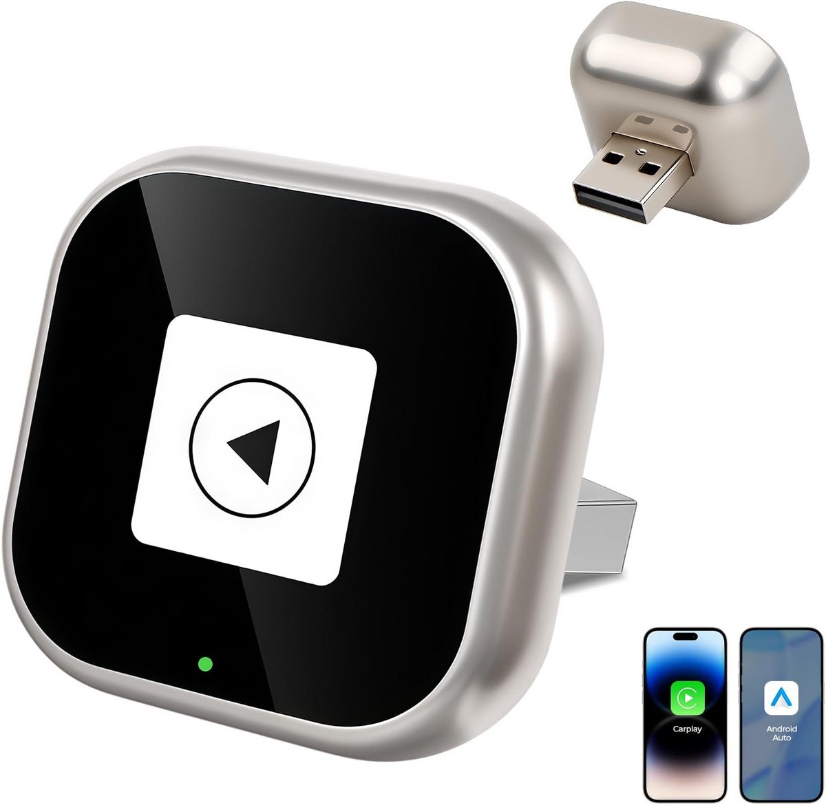 Draadloze Adapter voor CarPlay en Android Auto - Plug en Play omzetter