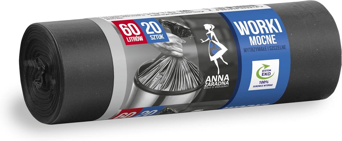 Sterke Vuilniszakken 60 Liter 20 Stuks - Extra Dikke Afvalzakken