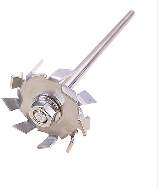 RVS Roerstaafzaag Tand Type met Ronde Plaat - Dispersie Disk - 25cm Roerstaaf - Propeller Roeren Blade - Blender - Mengaccessoire. — afbeelding 2