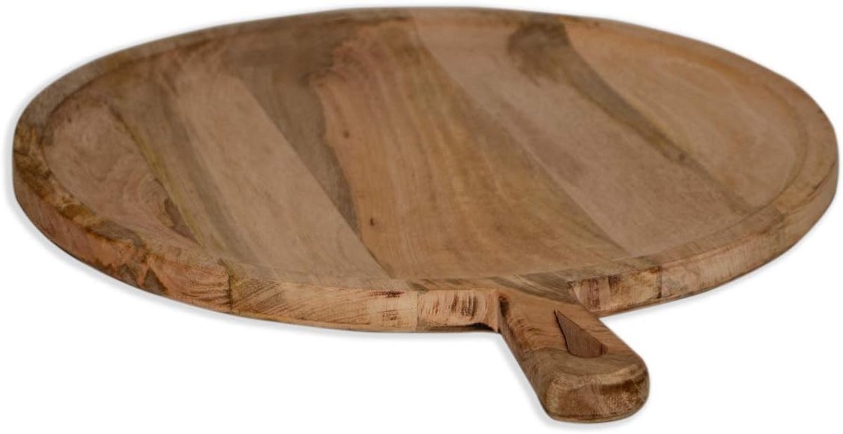 Grote Houten Serveerplank met Handvat - Snijplank voor Pizza, Brood en Kaas - 50 cm