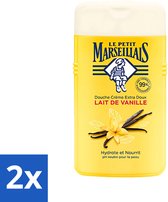 2 x Le Petit Marseillais - Douchecrème - Vanillemelk - Hydraterend - 250ml - Douchecrème - Vanille - Hydraterend - Le Petit Marseillais - Douchegel
