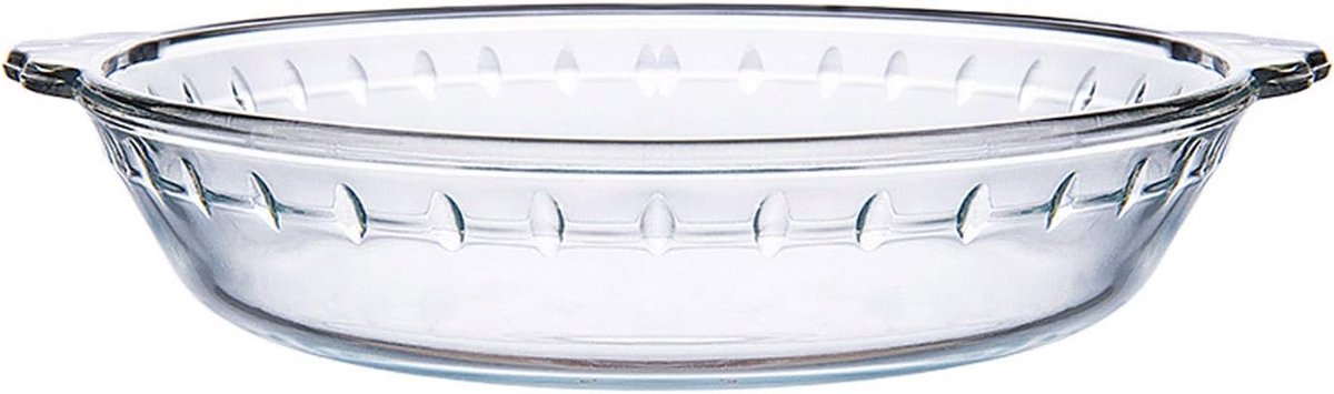 Ronde Glazen Taartvorm met Handvat - Hittebestendige Ovenschaal 22 cm (1100 ml)