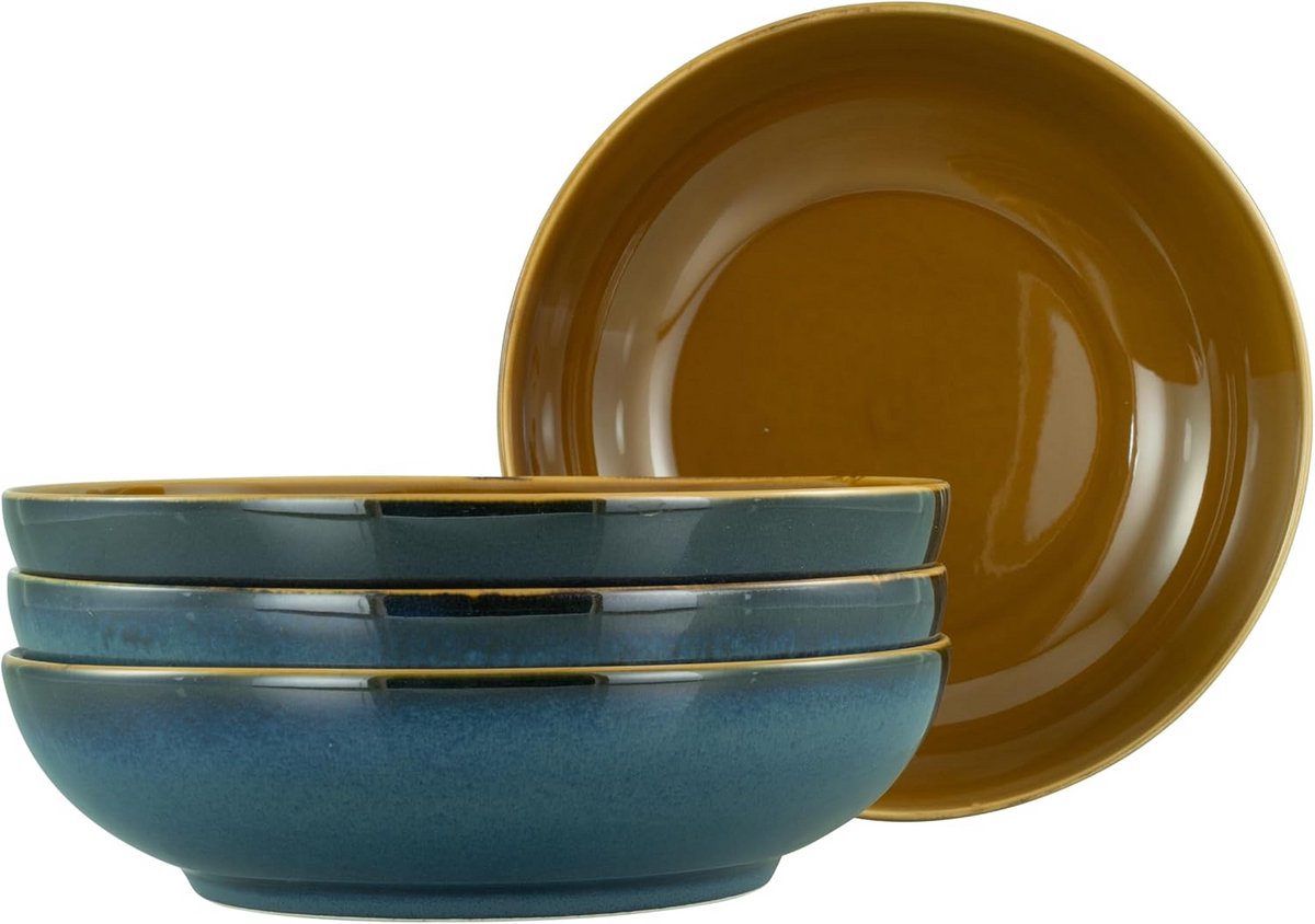 Servies set 4 personen voor Poké Bowls Aardewerk Vaatwasser Magnetronbestendig