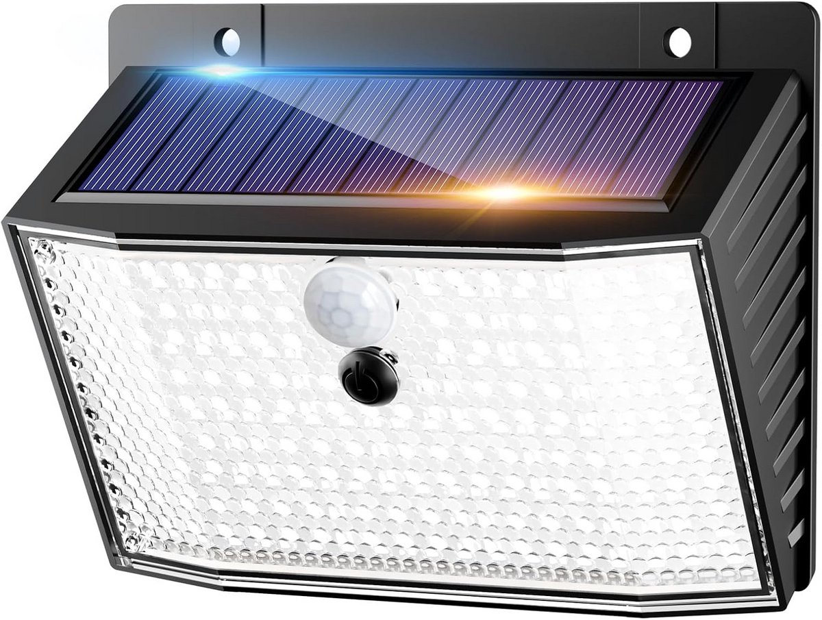 Krachtige Led Buitenlamp op Zonne-energie met Bewegingsmelder en 3 Modi