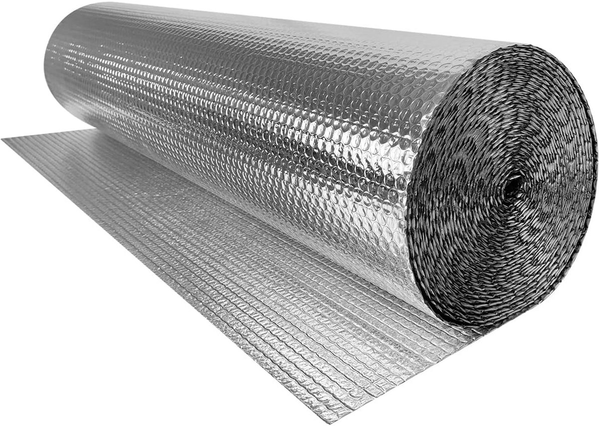 Premium Isolatie Folie met Luchtkussen - Warmte- en Geluidsisolatie - Aluminium Reflectiefolie voor Dak, Muur en Raam