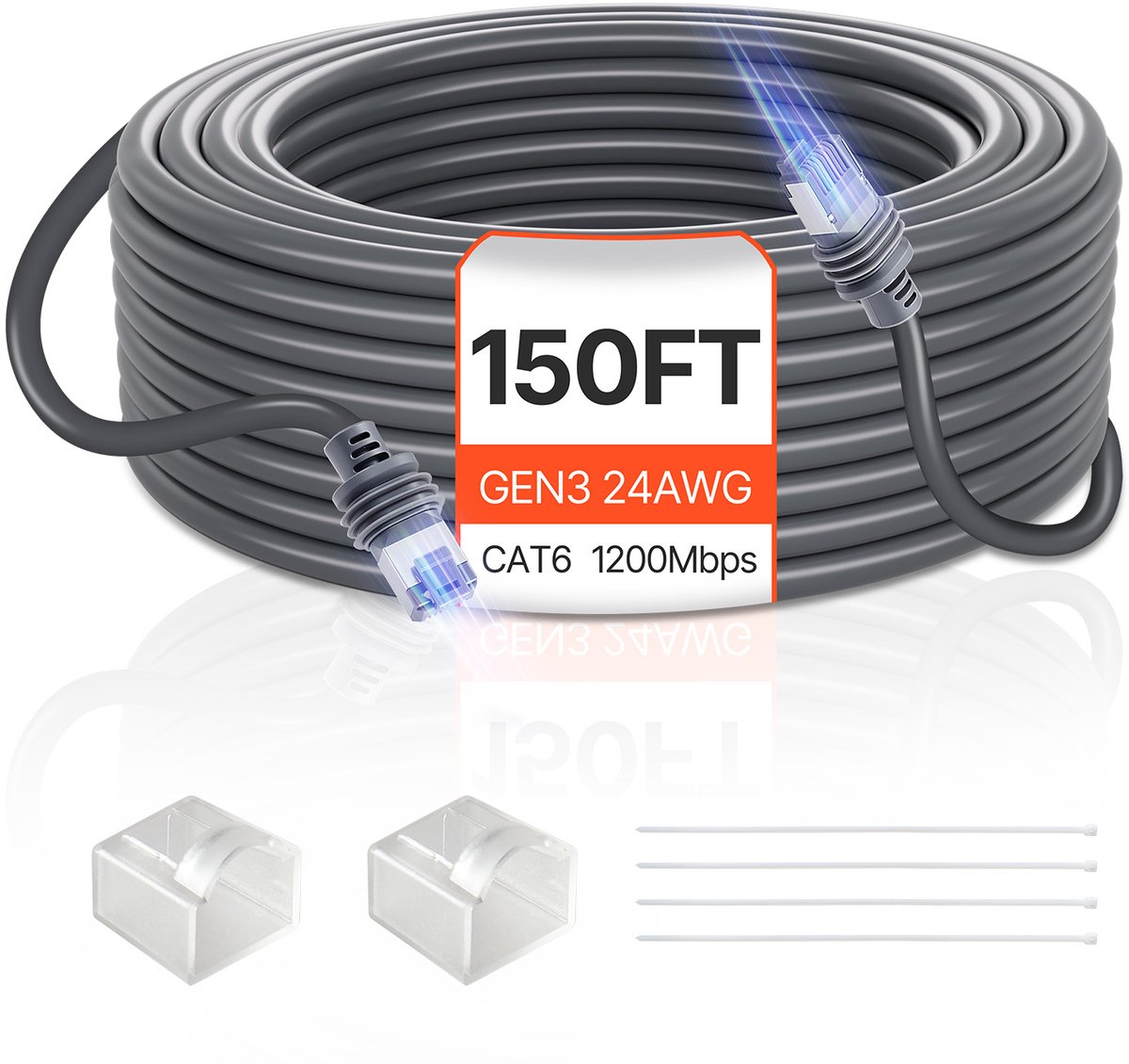 VEVOR Starlink Standaardkabel Gen 3 Satelliet V3 Verlengkabel 45,72M 24AWG / 0.25 mm²