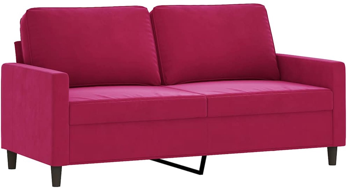 vidaXL Tweezitsbank - 140 - cm - fluweel - wijnrood