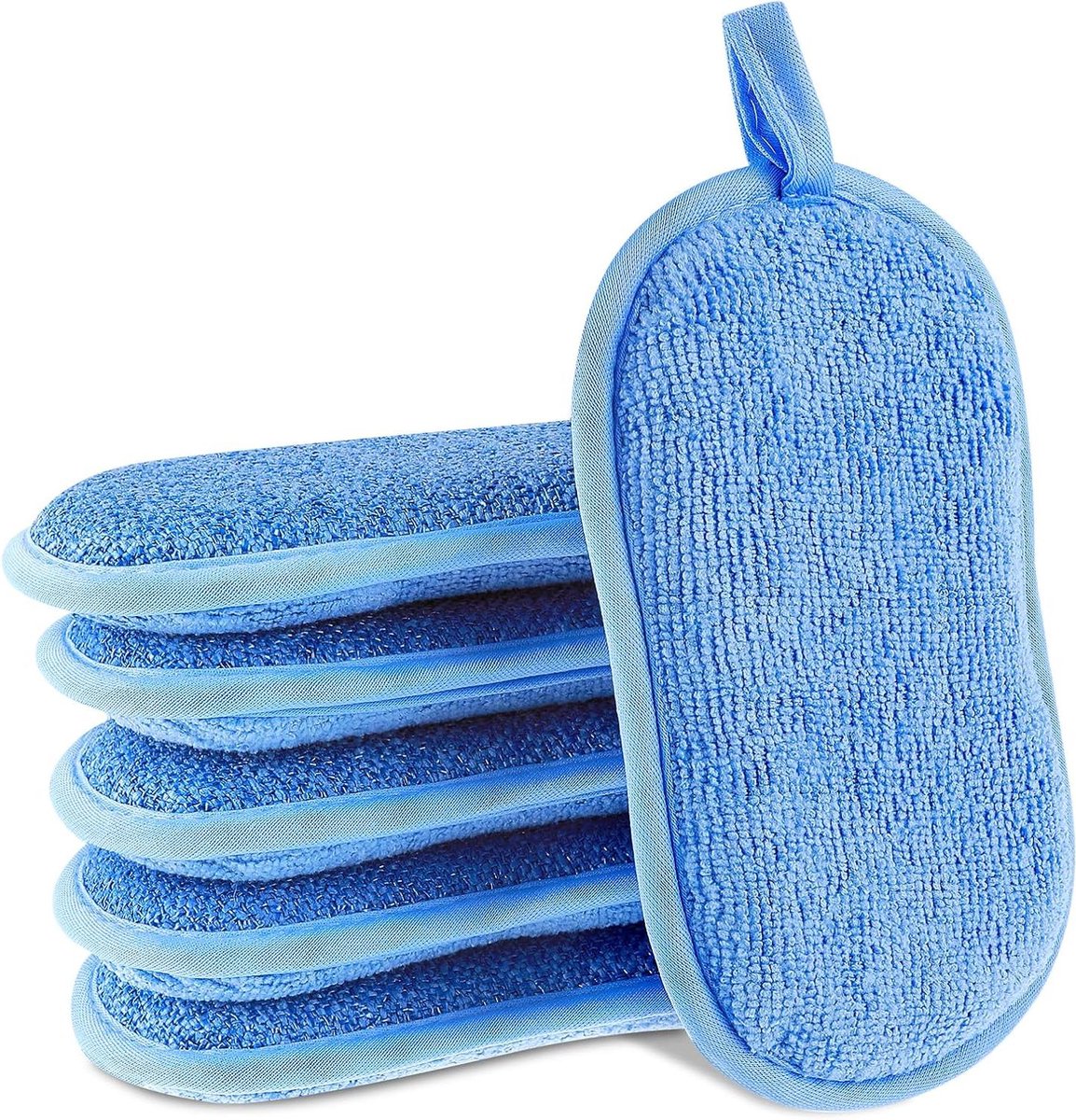 6-pack keukensponsen in blauw voor afwassen en schoonmaken