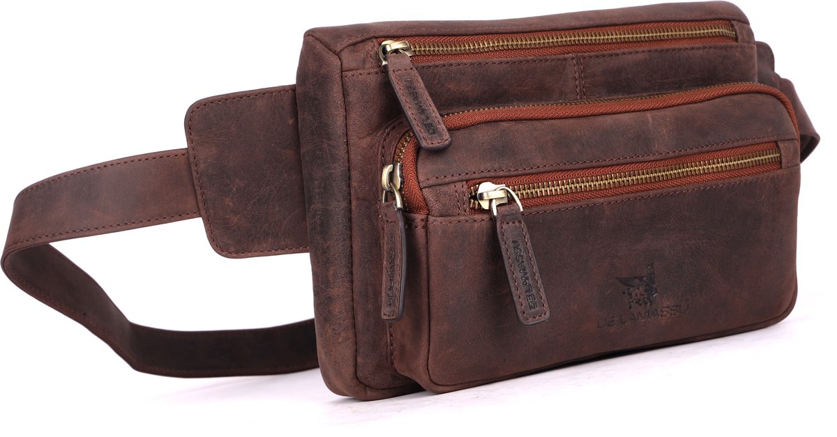 DE LAMASSU® (Isla) Leren Heuptas & Crossbody – Echt Leer – Vintage Design – Lichtgewicht – Unisex – Luxe Geschenkverpakking