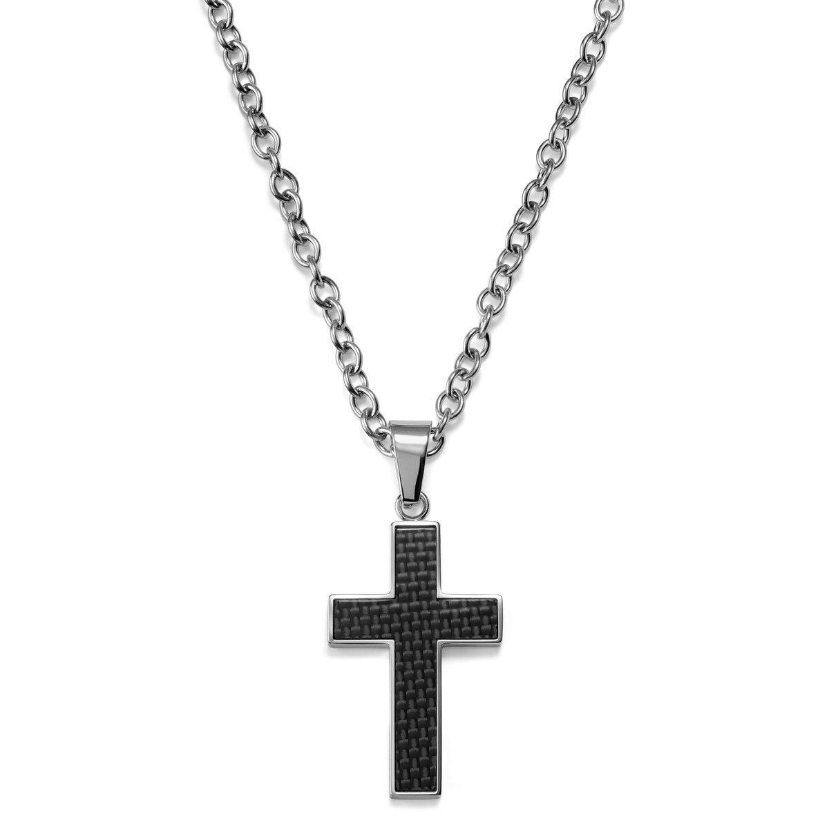 Kruisketting met Zwarte Inleg