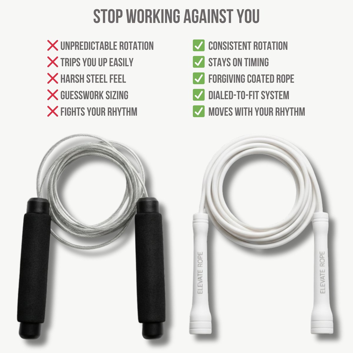 Elevate Rope Professioneel Sport Springtouw - Verstelbare Jump Rope - Touwtje Springen voor Volwassenen en kinderen - Speed rope - Conditie & Kracht - Binnen & Buiten Skipping Rope - Fitness Springtouwen (14 Kleuren) — afbeelding 9