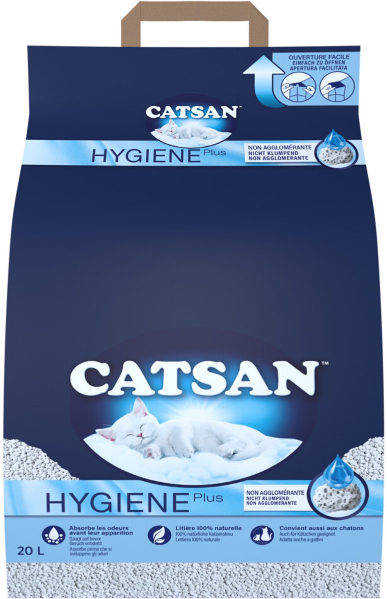 Catsan Hygiene Plus Kattenbakvulling - 2 x 20 liter - Voordeelverpakking