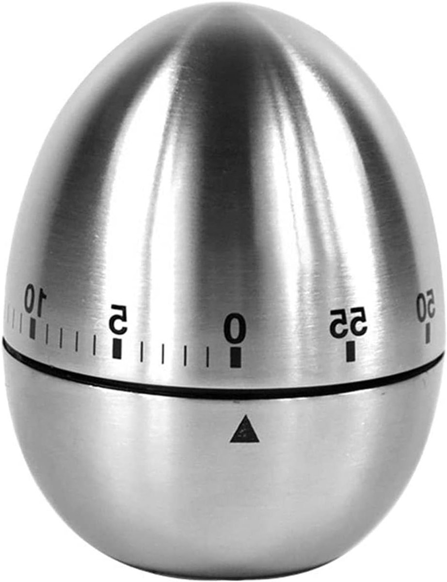 Korte timer keukenwekker eivormig - grappige eierwekker roestvrij staal timer handwas