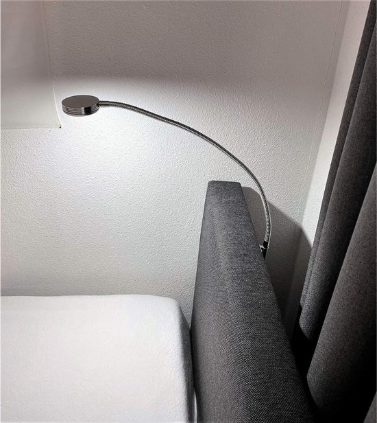 Aurixi® Bedlampje Hoofdbord - Leeslamp - Nachtlamp - Aluminium - Zilver - 56cm x 2cm x 120cm van Merkloos — afbeelding 2