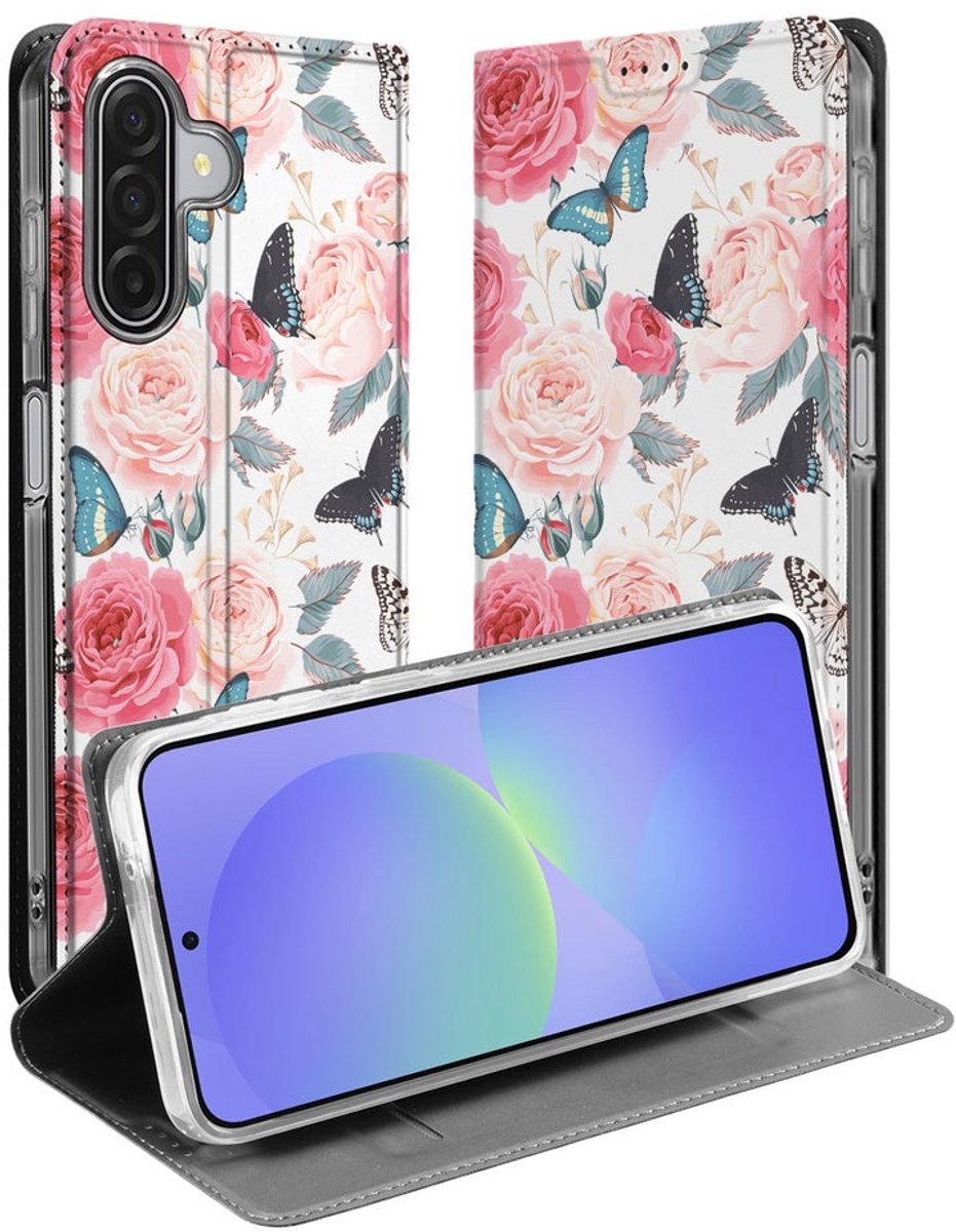 Samsung Galaxy A17 Book Case Butterfly Roses