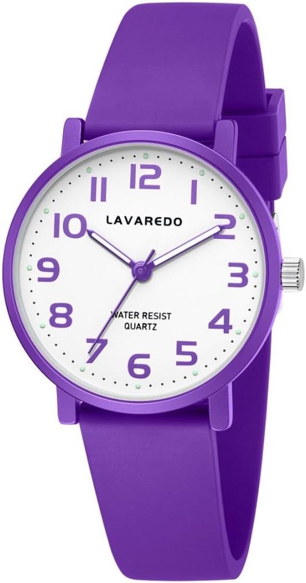 Kinderhorloge Analoog met Siliconen Band - Leren Kloklezen - Lichtgevend Wijzerplaat - Voor Jongens en Meisjes