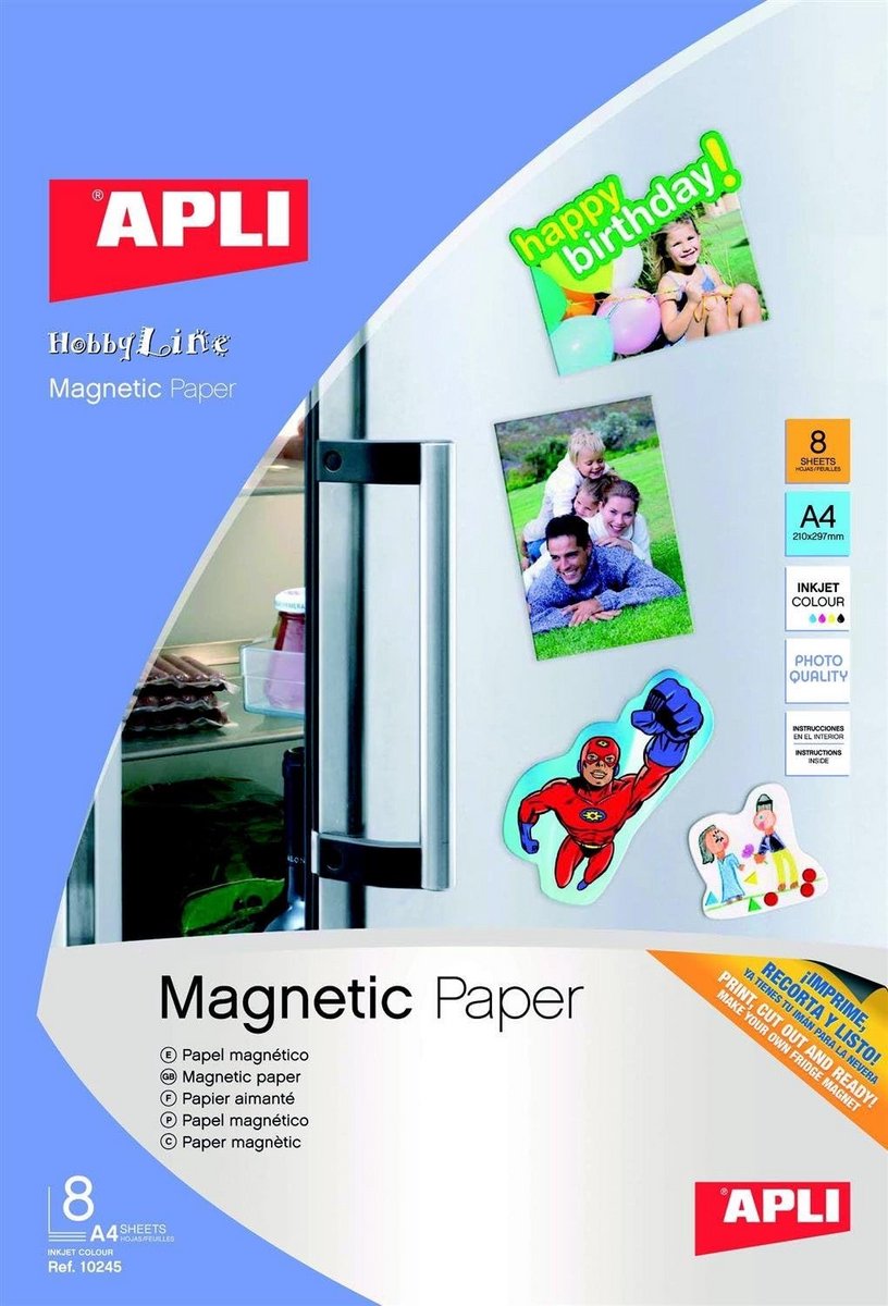 Magnetisch Papier voor Inkjetprinter - Zelfklevende Magneetvellen (8 Stuks)