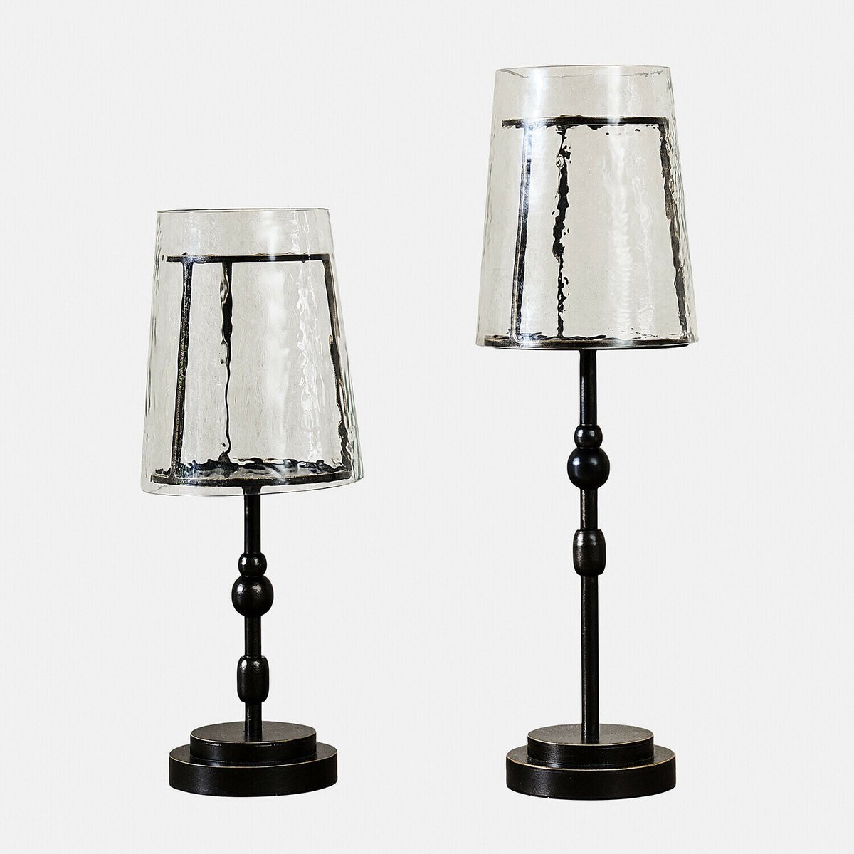 Loberon Kaarsenhouder set van 2 Hartcliff dunkelbraun/klar