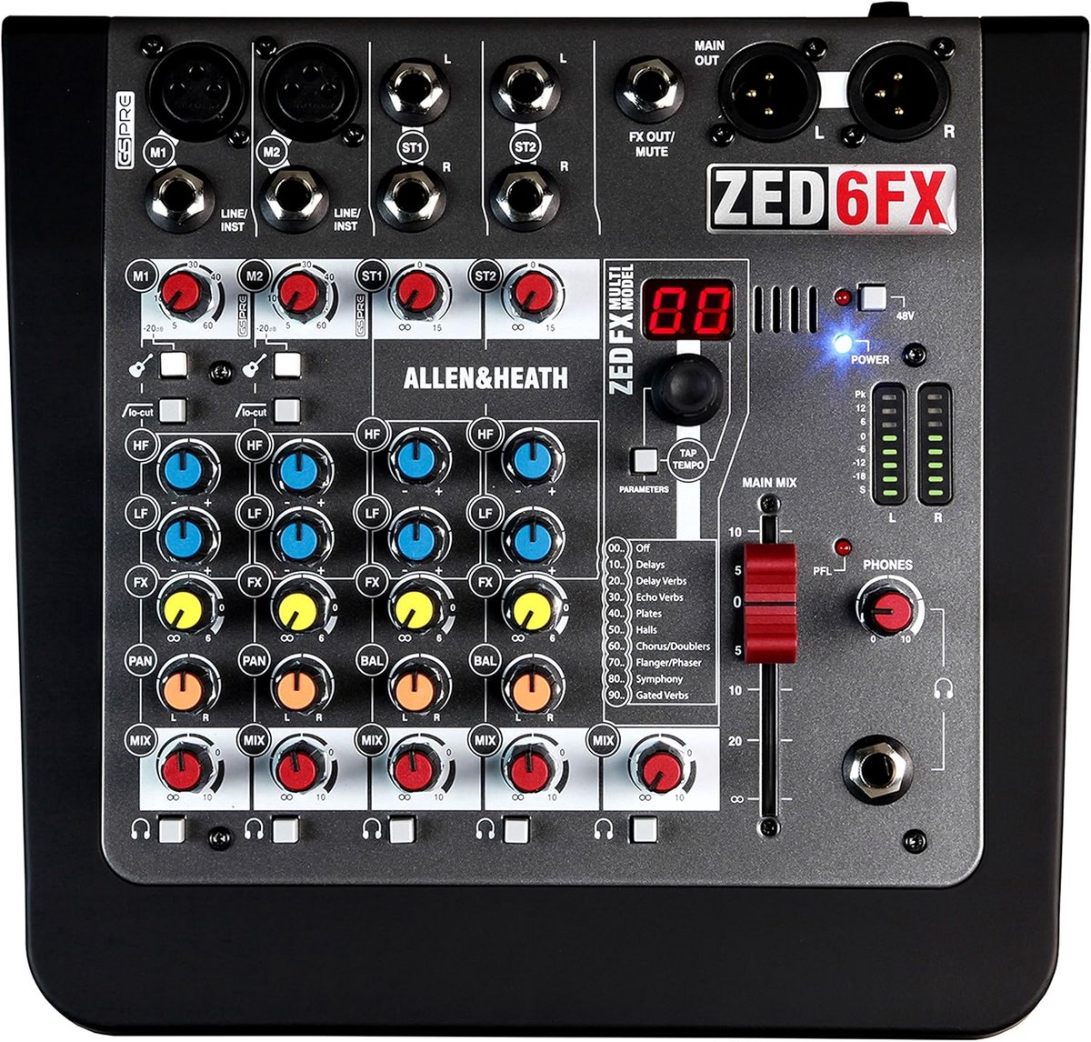 Compacte Analoge Mixer met 6 Kanalen en Ingebouwde Studio-Effecten