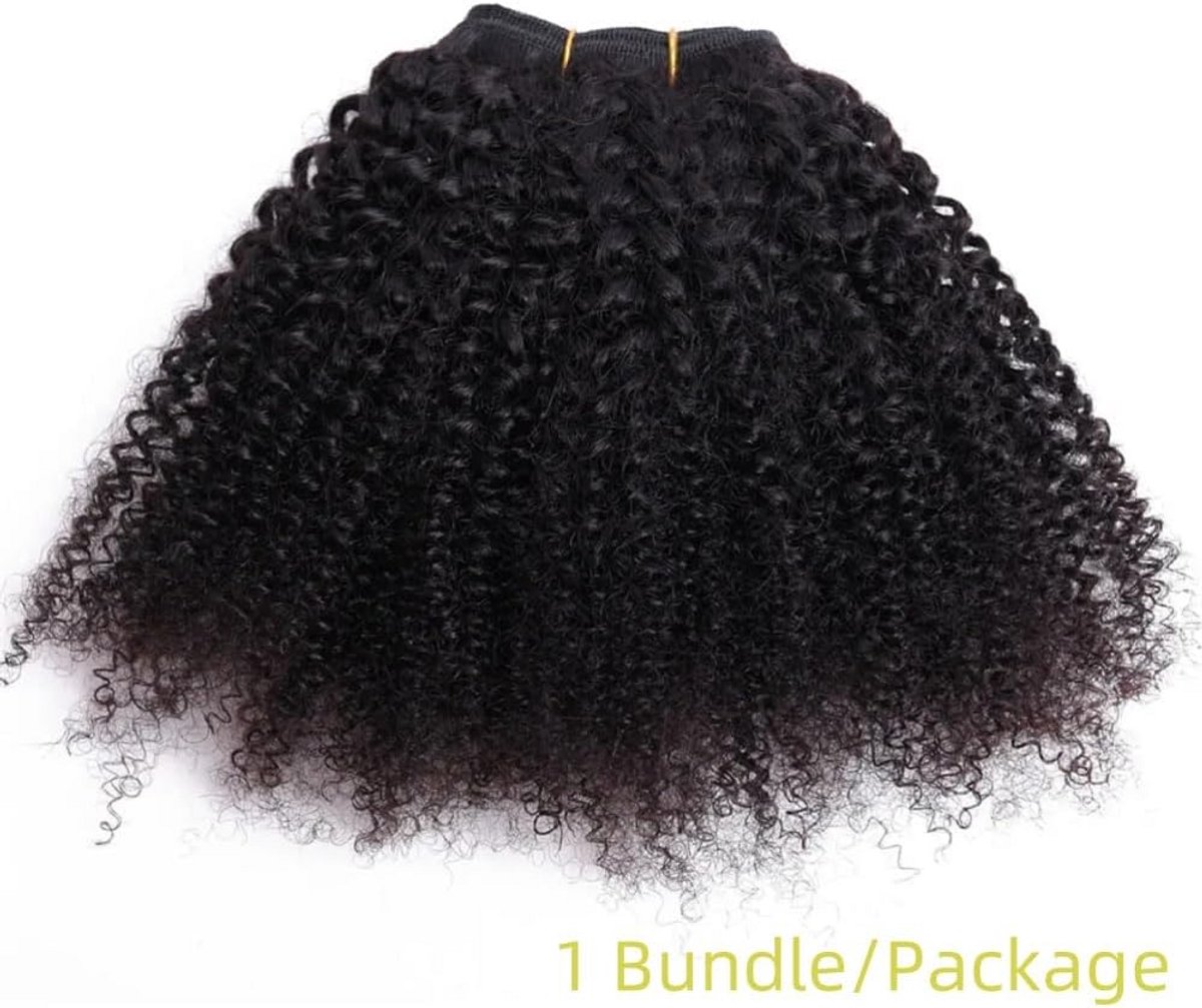 Kinky Krullend Echt Menselijk Haar Bundels 4B 4C Natuurlijk Zwart 25 cm