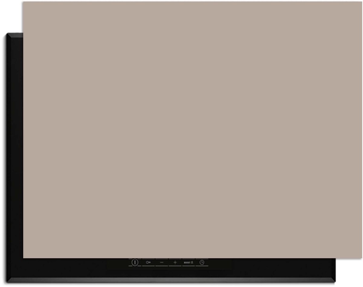 KitchenArt - Taupe Mist – Inductie Beschermer - 81x52 cm - Kookplaat Beschermer - Luxe Afdekplaat Inductieplaat - Anti-slip & Oprolbaar - Beschermmat Inductiekookplaat