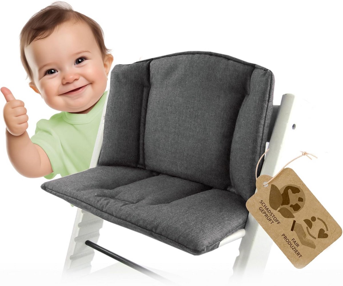 Comfortabel Zitverkleiner Set 2-Delig voor Kinderstoel - Zacht en Wasbaar