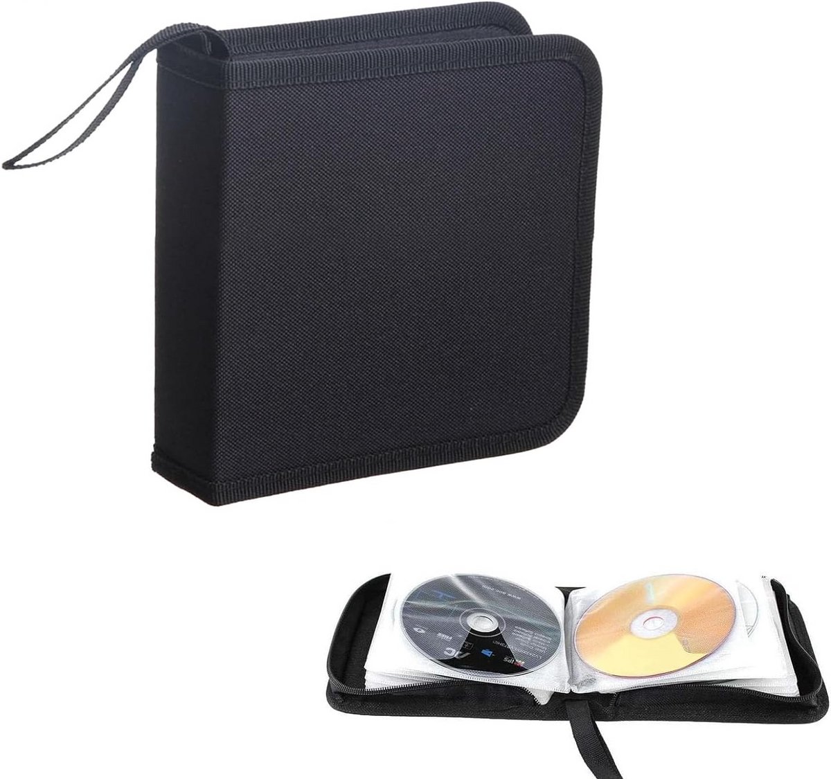 Zwarte CD Opberghoes voor 40 Schijven - Compacte CD/DVD Opbergmap