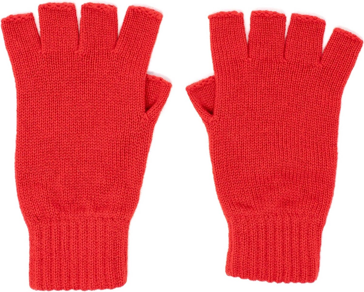 Luxe Kasjmier Vingerloze Handschoenen voor Dames en Heren - Zacht & Warm - Geschenkdoos - Rood