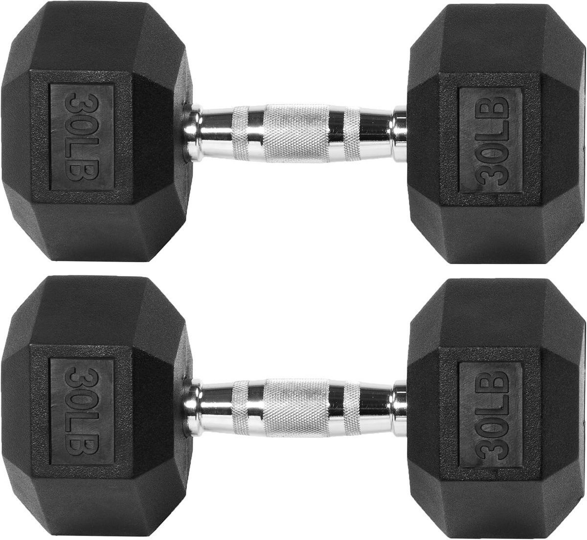 Rubberen Halter Set 13,6 kg (30 lbs) Zeshoekig Ontwerp - Fitness Gewicht