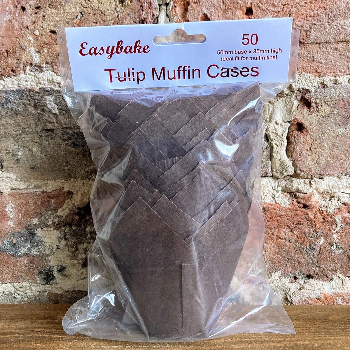 50 Stuks Donkerbruine Tulpenvormige Cupcake en Muffin Bakvormpjes