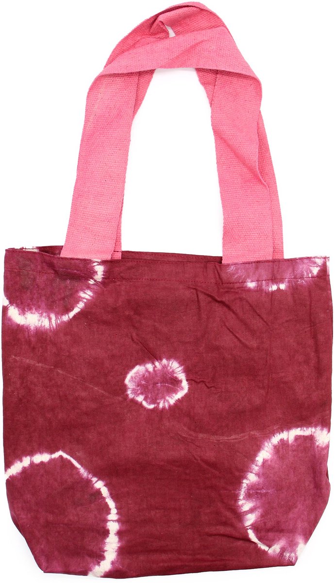 Ancient Wisdom - Tas - Natuurlijke tie-dye katoenen tas 38x42x12 cm multicolor - handvat - schoudertas - strandtas - boodschappentas