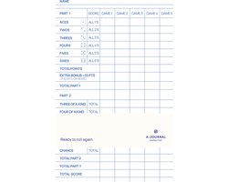 A-Journal - A-Yatzy scoreblok - Navulling - Blauw wit