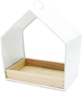 UNUS® Vogelvoederhuis om op te hangen met uitneembare voerschaal wit