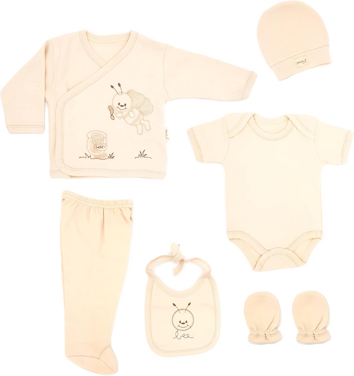 Babycadeauset 100% katoen voor pasgeborenen 0-4 maanden