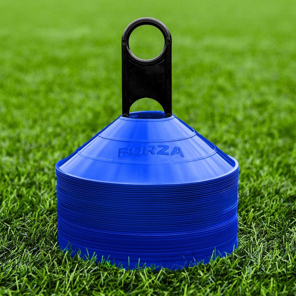 Set van 50 Trainingskegels | Flexibele Sport- en Voetbalkegels in 9 Kleuren met Standaard