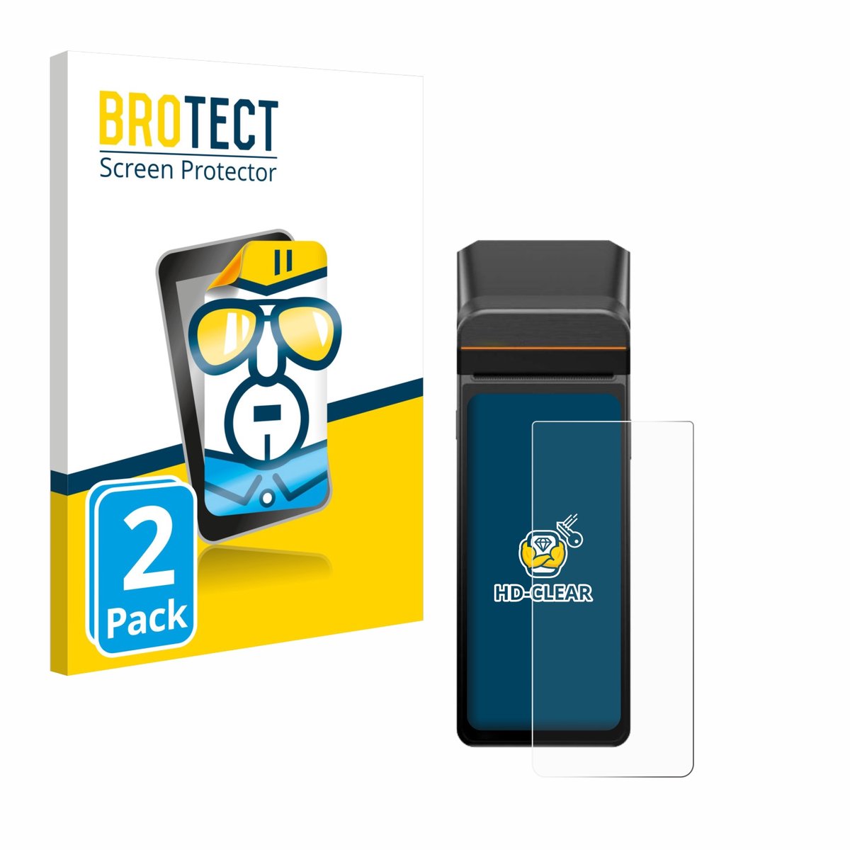 BROTECT - Screenprotector voor Sunmi V3H - Folie Beschermfolie transparant 2 Stuks
