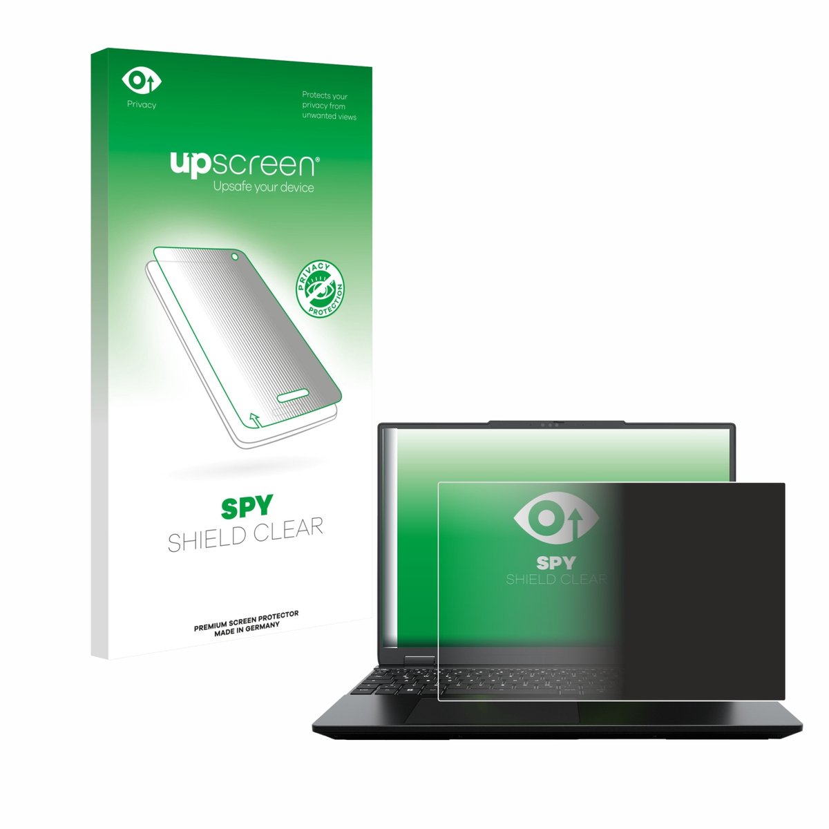 upscreen - privacy screenprotector voor XMG Evo 15 - Folie Beschermfolie Blauwlichtfilter