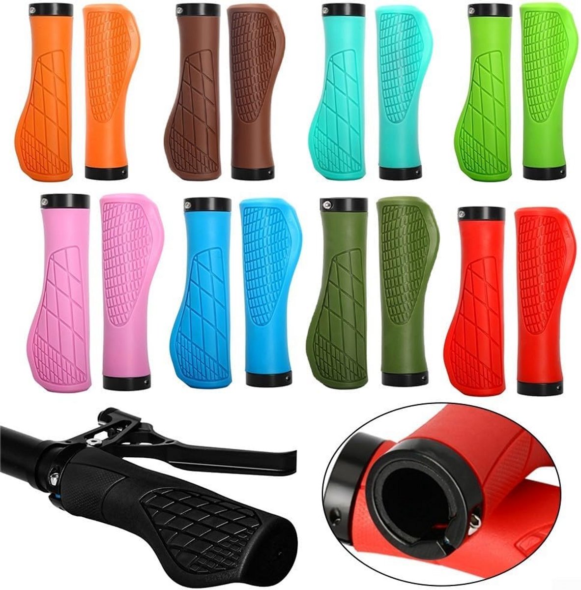 Ergonomische Fietshandvatten met Vergrendeling - Antislip, Schokabsorberend Comfort voor Mountainbike en Stadsfiets