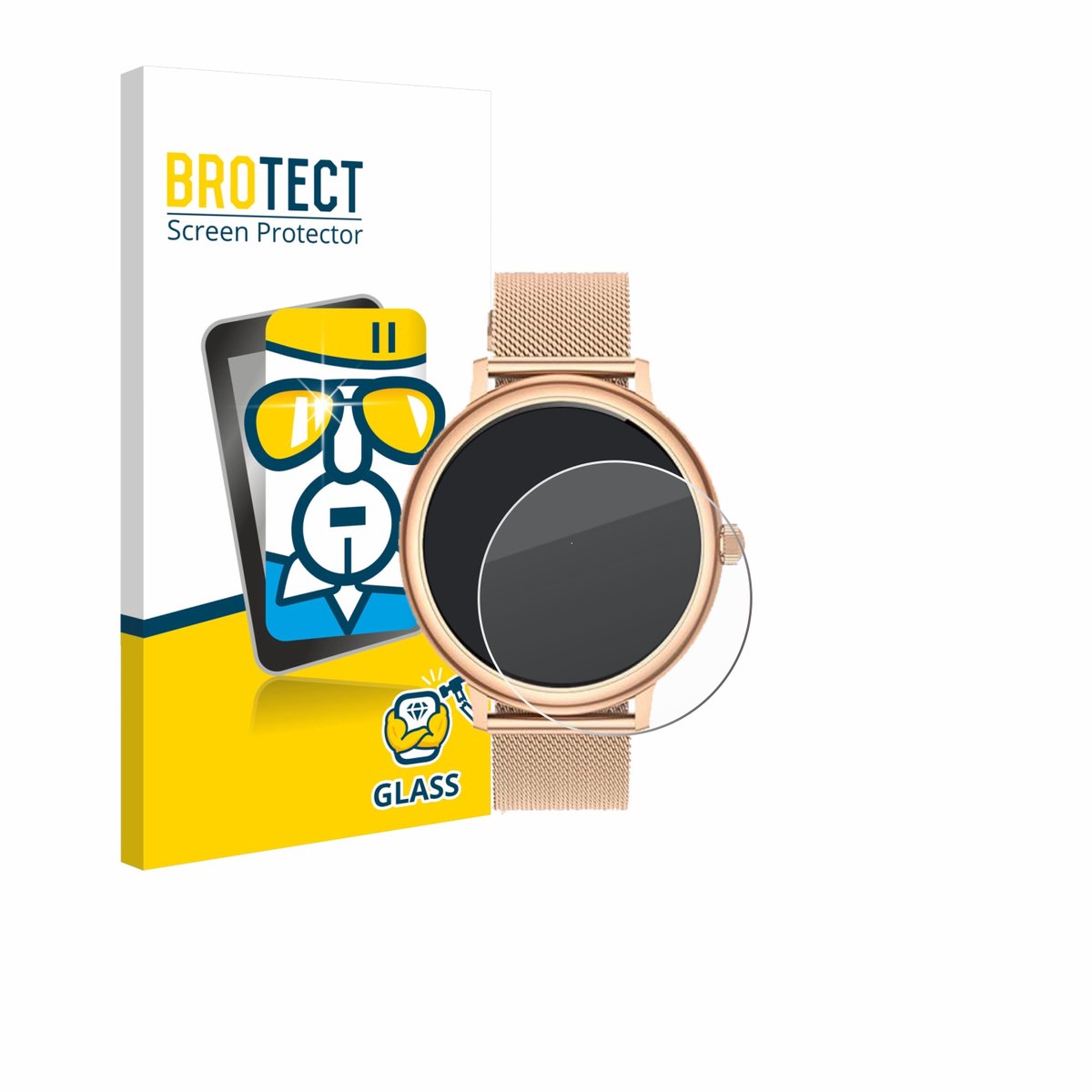 BROTECT - Glas Screenprotector voor Ruxingx AK98 1.19" - Gehard Beschermglas 9H