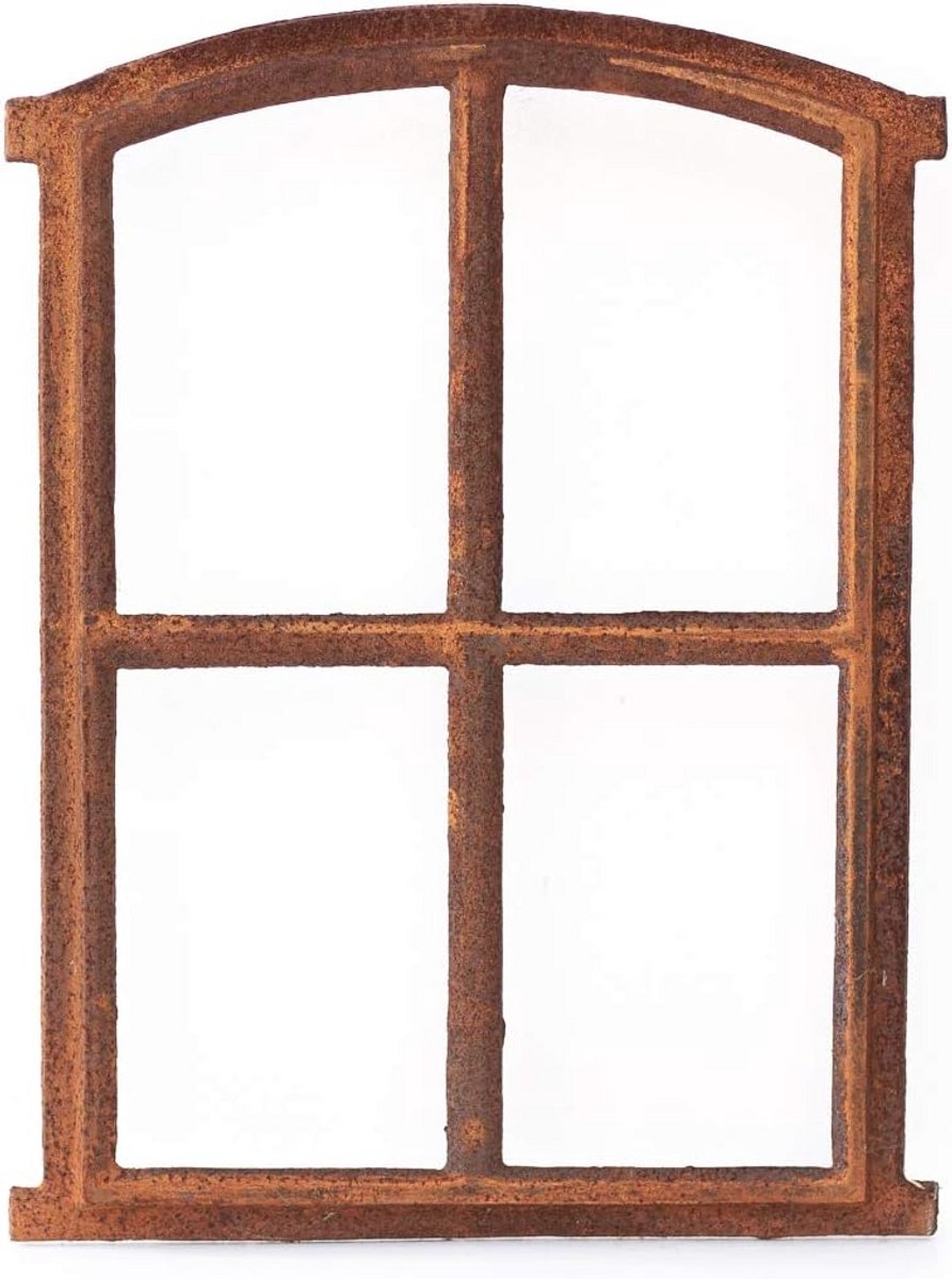 Decoratief antiek raam met sproaien voor tuinhuis of muur