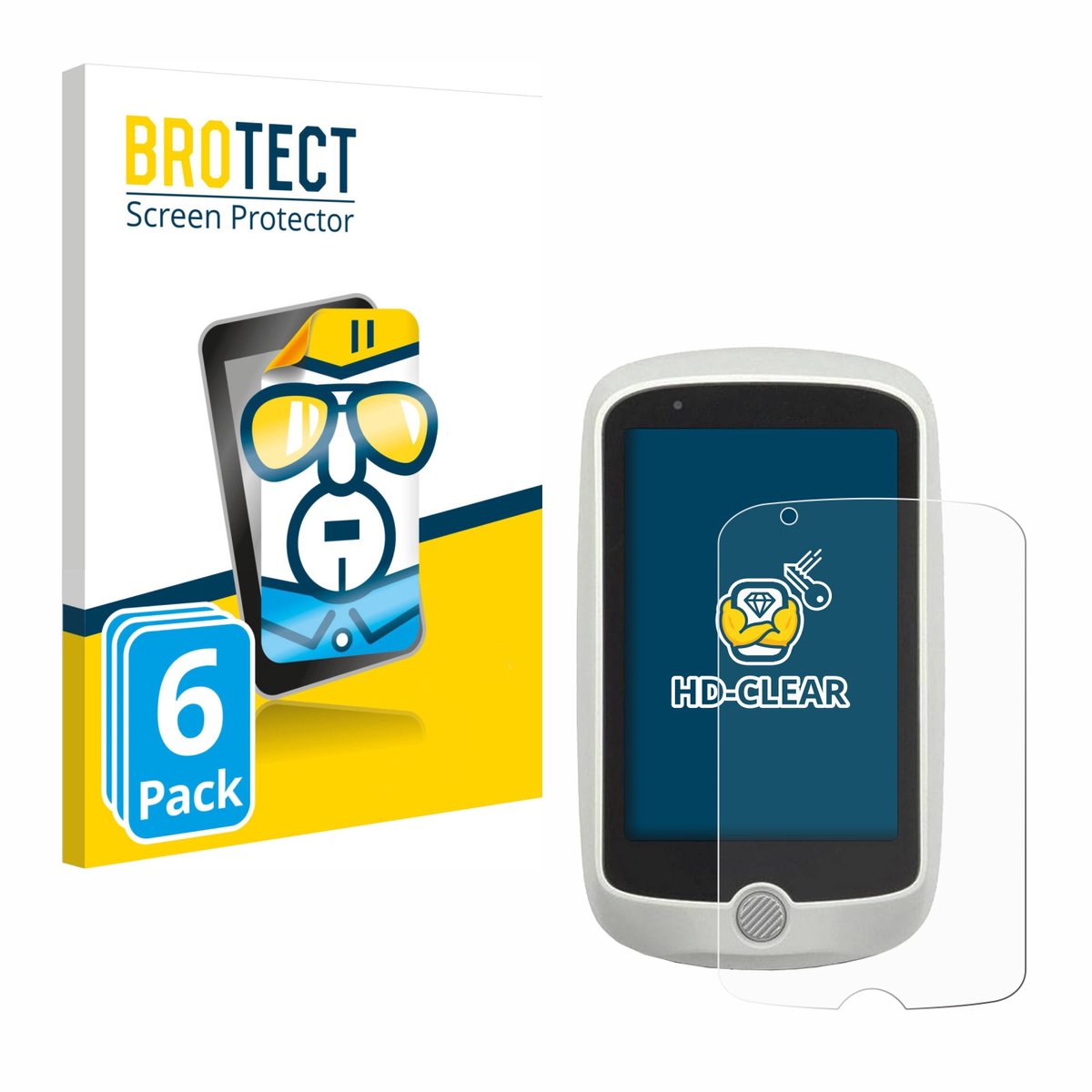 BROTECT - Screenprotector voor Mio Cyclo 215 HC - Folie Beschermfolie transparant 6 Stuks