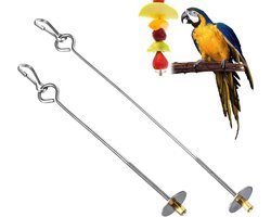 Valkparkieten voer, roestvrij staal, parkieten kooi-accessoires, voederdispenser, parkieten voederhouder, vogelspeelgoed, groenten 2 stuks