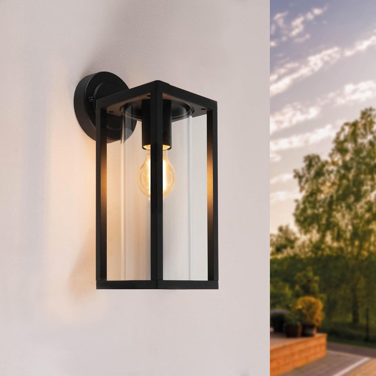 Moderne Buiten Wandlamp Zwart IP44 E27 Geschikt Voor Binnen en Buiten